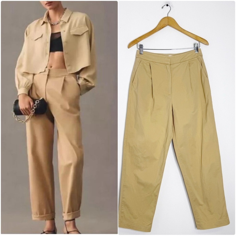 EXQUISE Anthropologie Pleated High-Rise Pants Size Small